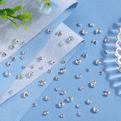 600Pcs 3 Styles Brass Crimp Beads Covers KK-SP0001-91A-1
