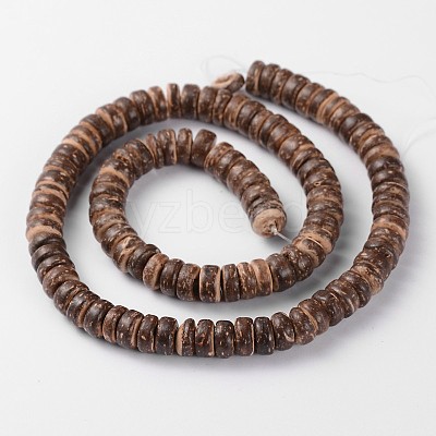 Natural Coconut Rondelle Bead Strands COCB-O001-02-1