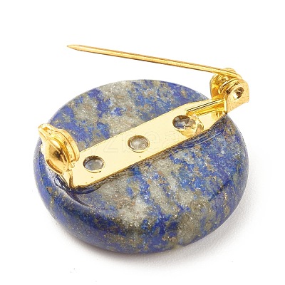 Gemstone Flat Round with Chakra Lapel Pin JEWB-BR00075-1