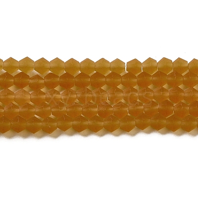 Imitate Austrian Crystal Frosted Glass Beads Strands GLAA-F029-TM4mm-B28-1
