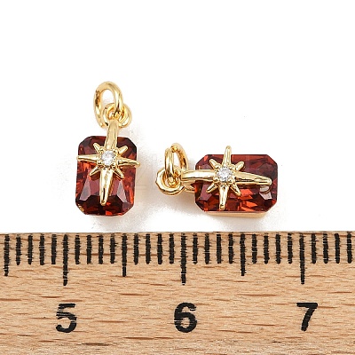 Brass Pave Cubic Zirconia Pendants X-KK-H078-33G-03-1