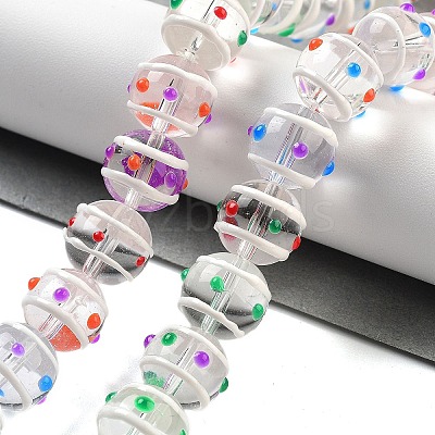 Glass with Enamel Beads Strands GLAA-M047-01A-1