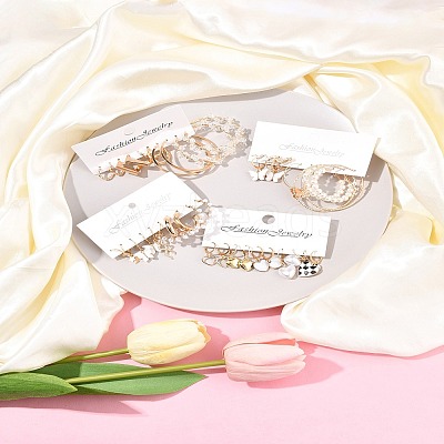 5 Sets 5 Colors Alloy Hoop Earring Sets EJEW-FS0001-23B-1