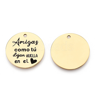 201 Stainless Steel Pendants STAS-T064-37G-30-1