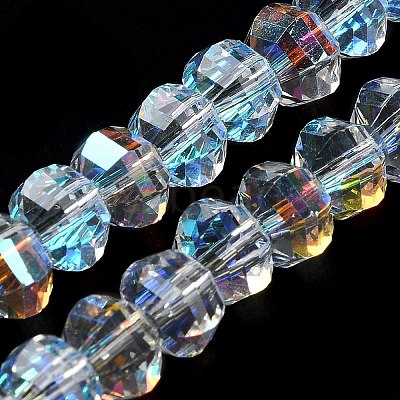 Transparent Electroplate Glass Beads Strands GLAA-Q099-C01-13-1-1