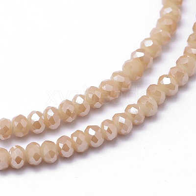 Faceted Rondelle Full Rainbow Plated Electroplate Glass Beads Strands EGLA-M004-2mm-A12-1