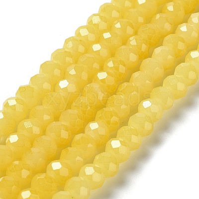 Baking Paint Imitation Jade Glass Bead Strands DGLA-A034-J8MM-A-1