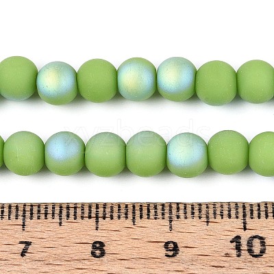 Frosted Opaque Glass Beads Strands LS-GLAA-T032-P6mm-MBB06-1