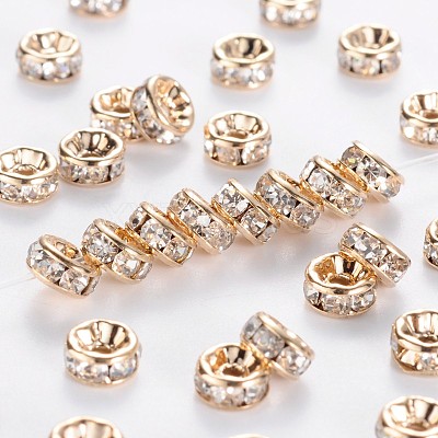 Brass Rhinestone Spacer Beads RB-A014-Z5mm-01LG-NF-1
