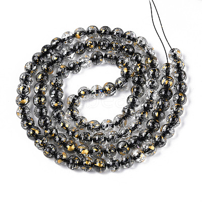 Crackle Transparent Glass Beads Strands GLAA-N030-8mm-01A-1