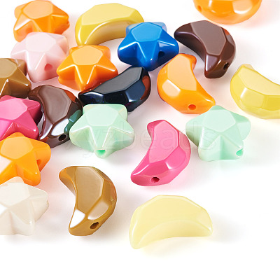 20Pcs 2 Styles Opaque Acrylic Beads OACR-TA0002-98-1
