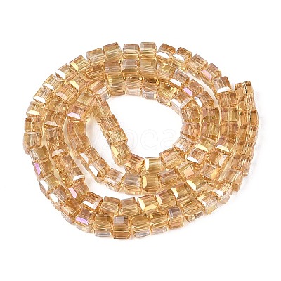 Electroplate Glass Beads Strands EGLA-R030-6x6mm-03-1