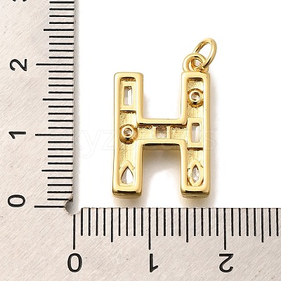 Brass Micro Pave Clear Cubic Zirconia Pendants KK-G521-01G-H-1