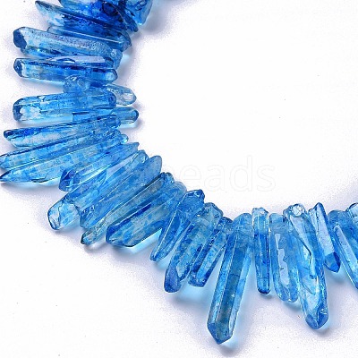 Natural Crackle Quartz Crystal Dyed Beads Strands G-I345-03B-1