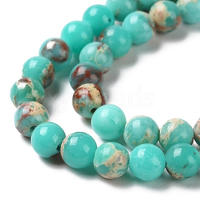 Synthetic Imperial Jasper Dyed Beads Strands G-D077-A01-01C-1