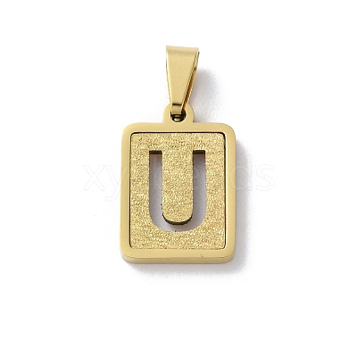 304 Stainless Steel Alphabet Pendants STAS-S152-01G-U-1