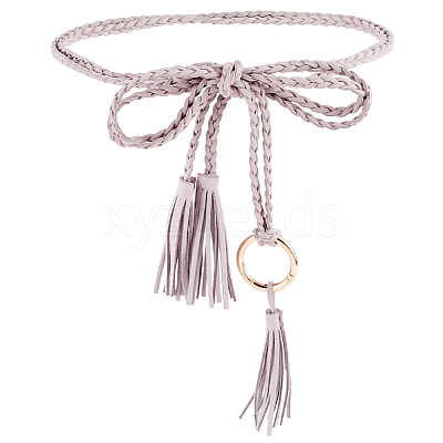 Handmade Imitation Leather Braided Rope Tie Belts AJEW-WH20006-398D-1