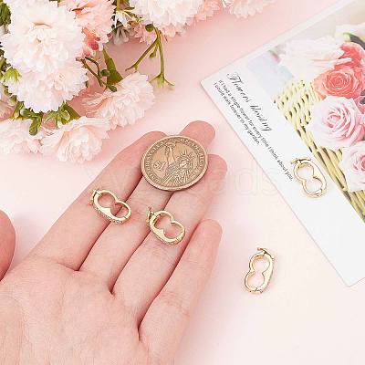 6Pcs Brass Peanut Twister Clasps FIND-SC0003-97G-1