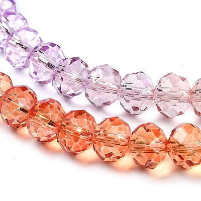 Transparent Painted Glass Beads Strands X1-DGLA-A034-T6mm-A12-1