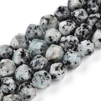 Dyed Natural Sesame Jasper Beads Strands G-T139-8mm-47J-1