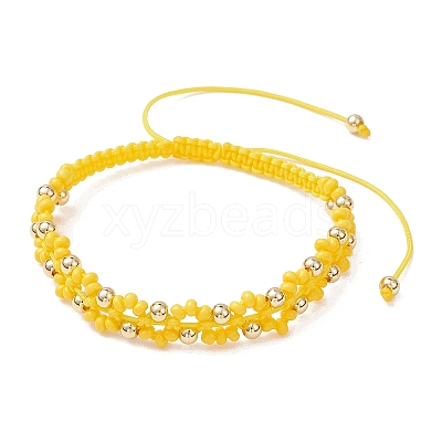 Glass Braided Beaded Bracelets BJEW-MZ00304-01-1