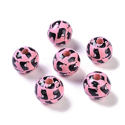 Printed Wood Beads WOOD-C017-01D-1