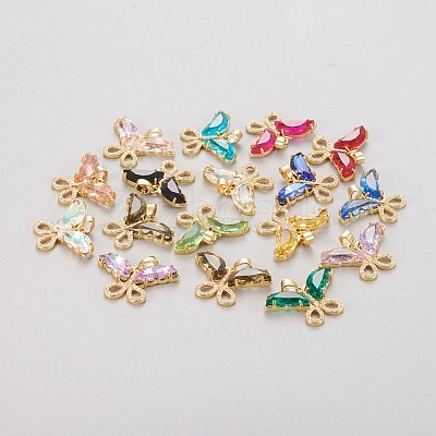 Brass Glass Pendants KK-P186-B-1