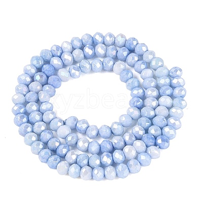 Anti-Tarnish Electroplate Rondelle Glass Beads Strands EGLA-T021-3mm-17-04-1