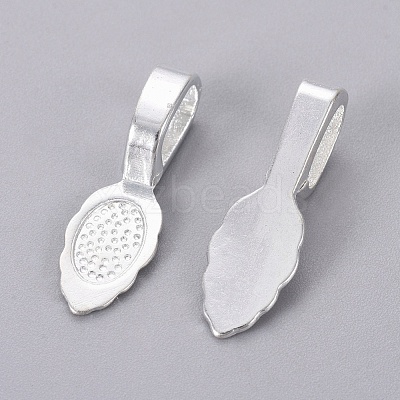 Tibetan Style Alloy Glue-on Flat Pad Bails K0P9R021-1