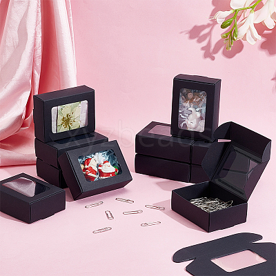 Foldable Creative Kraft Paper Mailer Boxes with Visible Window CON-WH0113-08A-01-1