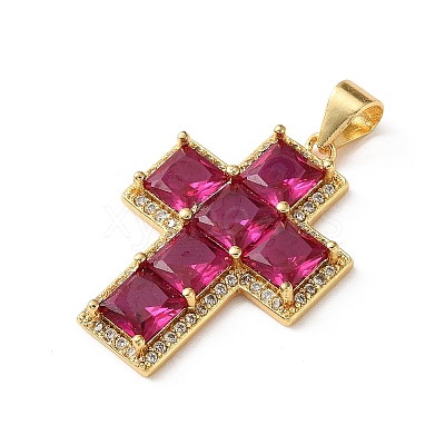 Brass Pave Cubic Zirconia Pendants CU-CBA03AF-17G-03-1