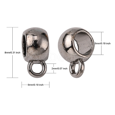 Tibetan Style Alloy Tube Bails TIBEP-LFH251Y-B-FF-1