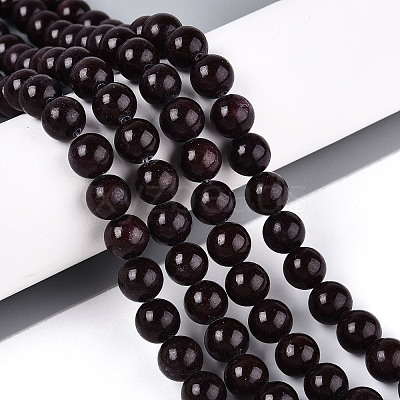 Dyed Natural Mashan Jade Round Beads Strands G-T139-8mm-67I-1
