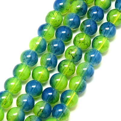 Baking Paint Glass Beads Strands DGLA-Q023-8mm-DB63-1