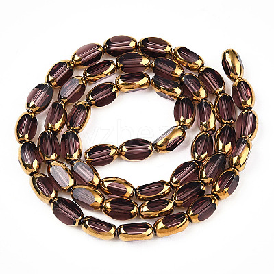 Electroplate Opaque Color Glass Beads Strands X-EGLA-Q127-A01-02I-1