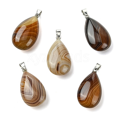 Natural Banded Agate Pendants GG-K002-09G-1