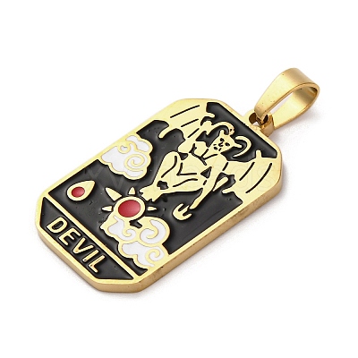 Ion Plating(IP) 304 Stainless Steel Enamel Pendants STAS-Q003-01G-05-1