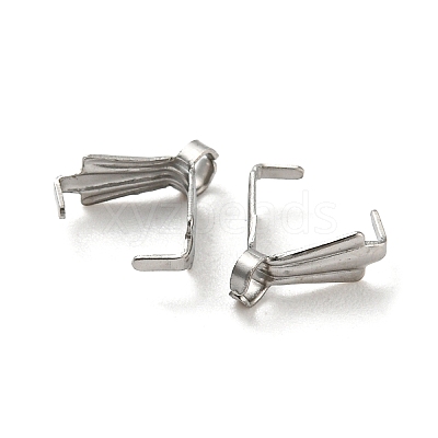 Non-Tarnish 316 Surgical Stainless Steel Pendant Pinch Bails STAS-Q310-04P-1