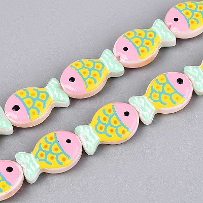 Dyed & Heated Glass Enamel Beads GLAA-T023-45C-1