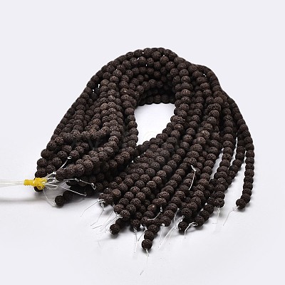 Natural Lava Rock Round Bead Strands G-I124-8mm-M-1