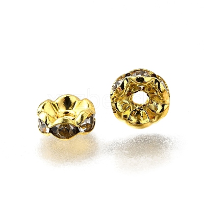 Brass Grade A Crystal Rhinestone Spacer Beads RB-A006-7MM-G-1