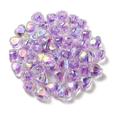 UV Plating Rainbow Iridescent Acrylic Beads LS-OACR-F004-05F-1