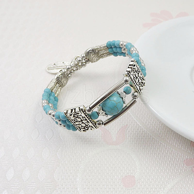 Synthetic Turquoise Beaded Bangles for Women WG1DBAC-01-1