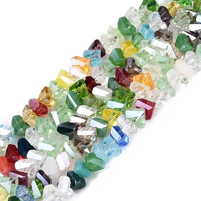 Electroplate Transparent Glass Beads Strands EGLA-Q139-01A-M01-1
