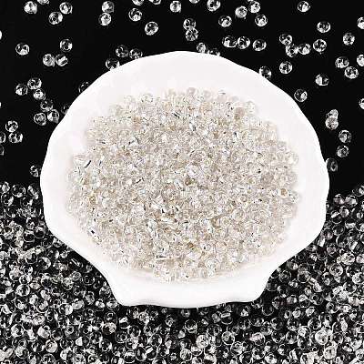 6/0 Baking Paint Transparent Fringe Glass Seed Beads SEED-N006-06A-1