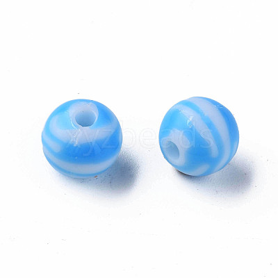 Opaque Striped Acrylic Beads MACR-S373-27D-09-1
