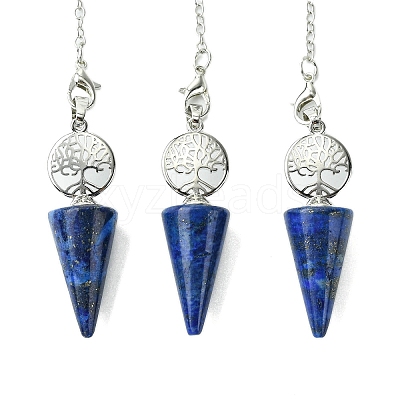 Natural Mixed Stone Cone Dowsing Pendulum Big Pendants G-C114-02P-1