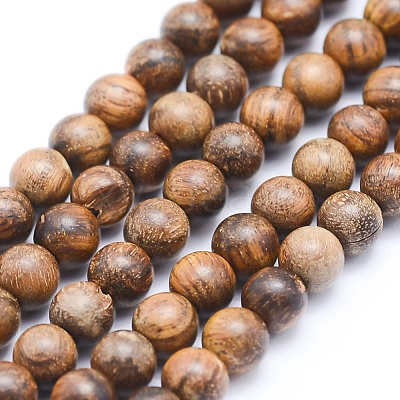Natural African Padauk Wood Beads Strands X-WOOD-P011-02-6mm-1