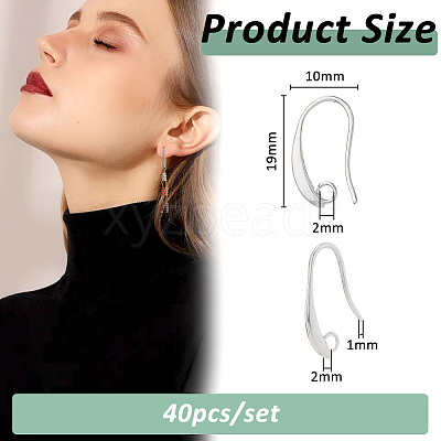 40Pcs Brass Earring Hooks KK-FH0007-64P-1