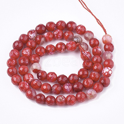 Natural Crackle Agate Beads Strands G-T119-01A-07-1